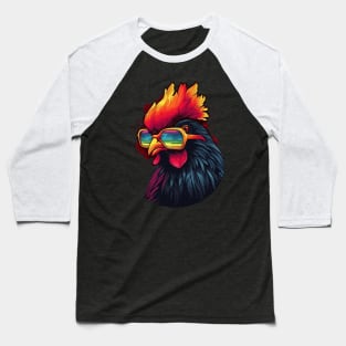 Pop Art Sunglasses Chicken Gifts Funny Chicken Baseball T-Shirt